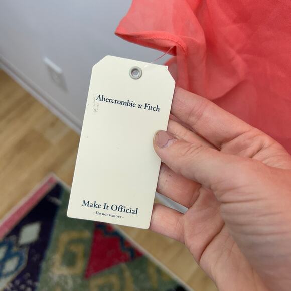 NEW Abercrombie Pink Deep V-Neck Sleeveless Tie Back Mini Dress XLT XL TALL - Picture 8 of 8